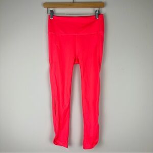 Free People Movement Neon Pink High-Waisted Lattice Stich Leggings Size Small